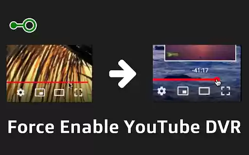 Force enable YouTube DVR  from Chrome web store to be run with OffiDocs Chromium online