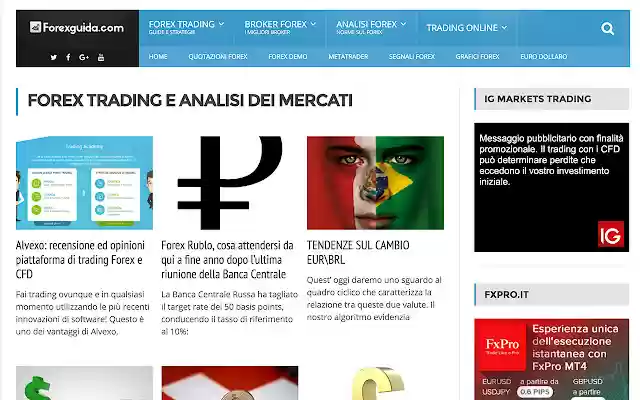 Forexguida.com La guida al forex in italiano  from Chrome web store to be run with OffiDocs Chromium online