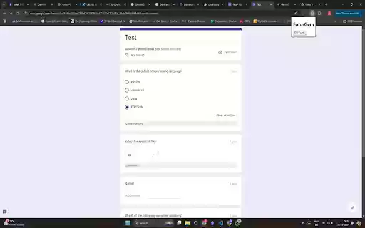 FormGem  from Chrome web store to be run with OffiDocs Chromium online