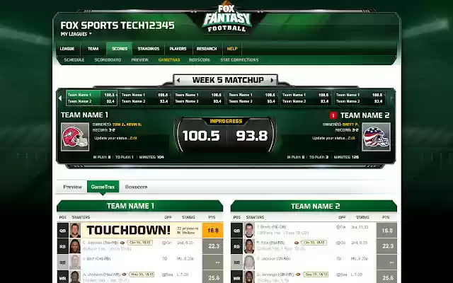 FOX Fantasy Football  from Chrome web store to be run with OffiDocs Chromium online