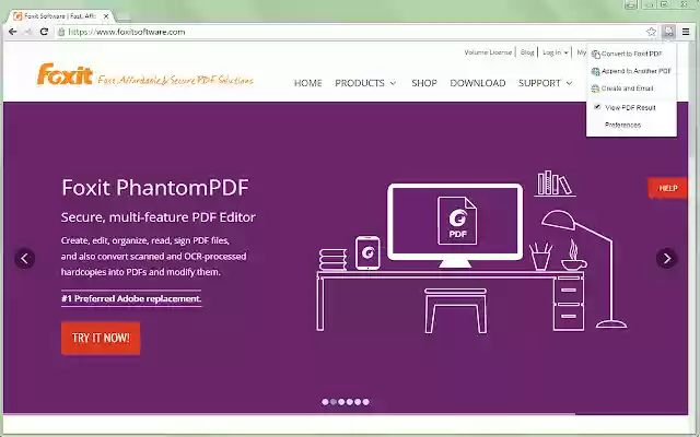 Foxit PDF Creator từ cửa hàng Chrome trực tuyến sẽ được chạy với OffiDocs Chromium trực tuyến
