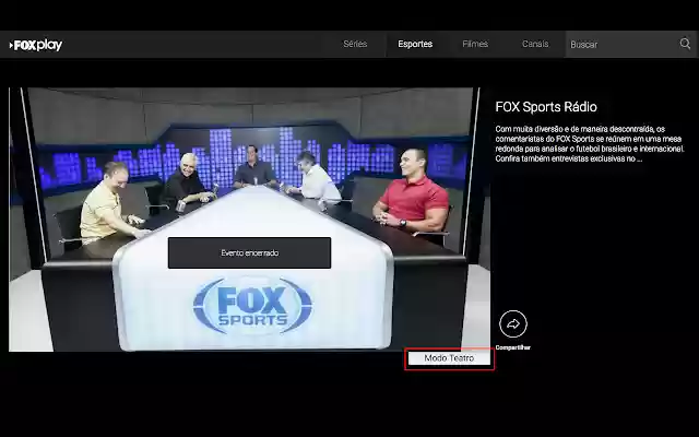 FoxPlayBrasil Modo teatro from Chrome web store to be run with OffiDocs Chromium online FoxPlayBrasil Modo teatro from Chrome web store to be run with OffiDocs Chromium online
