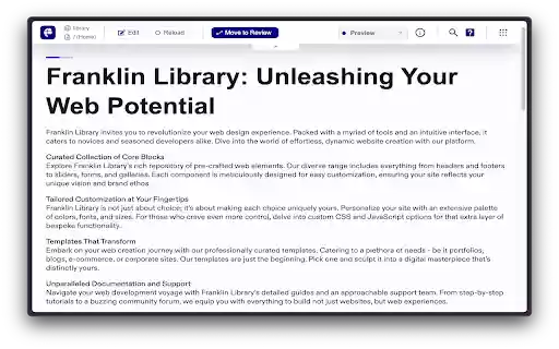 franklin web extension  from Chrome web store to be run with OffiDocs Chromium online