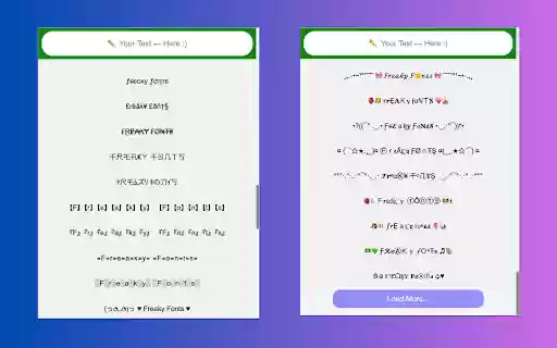 Freaky Font Generator  from Chrome web store to be run with OffiDocs Chromium online