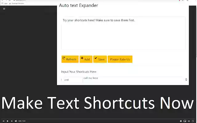 Free Auto Text Expander for Google Chrome™ from Chrome web store to be run with OffiDocs Chromium online Free Auto Text Expander for Google Chrome™ from Chrome web store to be run with OffiDocs Chromium online