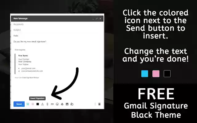 Бесплатный Gmail Signature Black из интернет-магазина Chrome будет работать с OffiDocs Chromium онлайн