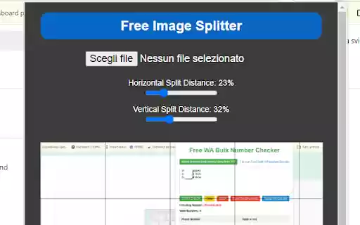 Free Image Splitter from Chrome web store to be run with OffiDocs Chromium online Free Image Splitter from Chrome web store to be run with OffiDocs Chromium online