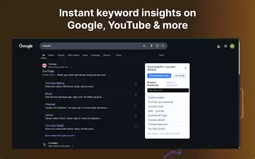 Free Keyword Explorer  from Chrome web store to be run with OffiDocs Chromium online