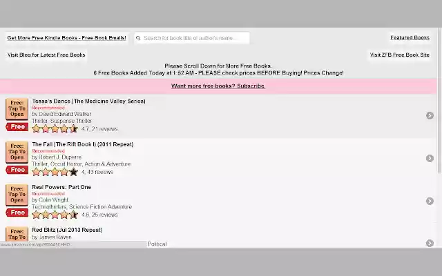 Free Kindle Mystery Books  from Chrome web store to be run with OffiDocs Chromium online