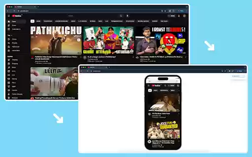 Free Mobile Simulatore Responsiveness testing  from Chrome web store to be run with OffiDocs Chromium online