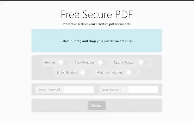 Free Secure PDF  from Chrome web store to be run with OffiDocs Chromium online