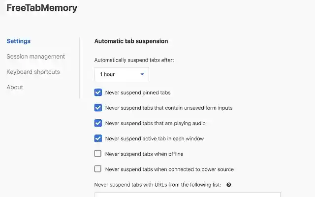 FreeTabsMemory  from Chrome web store to be run with OffiDocs Chromium online