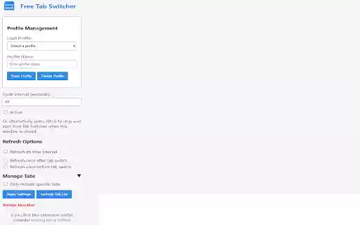 FreeTabSwitcher  from Chrome web store to be run with OffiDocs Chromium online