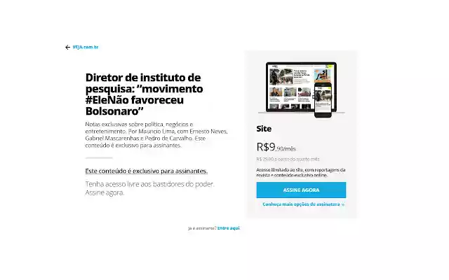 Free Veja!  from Chrome web store to be run with OffiDocs Chromium online