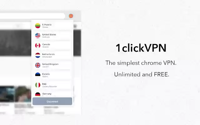 Free VPN for Chrome by 1clickVPN  from Chrome web store to be run with OffiDocs Chromium online