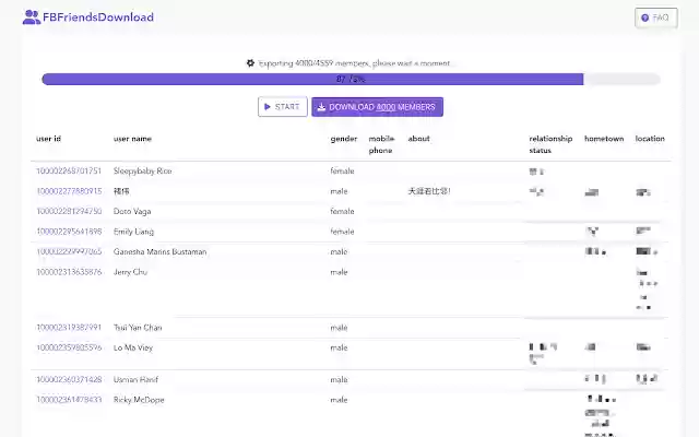 Friends Download tool for Facebook™ from Chrome web store to be run with OffiDocs Chromium online Friends Download tool for Facebook™ from Chrome web store to be run with OffiDocs Chromium online