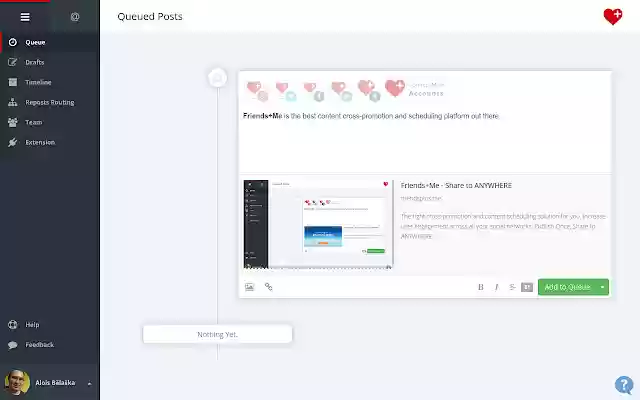 Friends+Me  from Chrome web store to be run with OffiDocs Chromium online