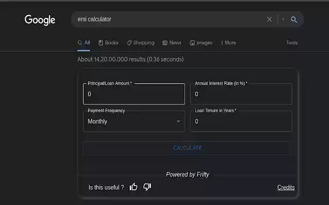 Frifty  from Chrome web store to be run with OffiDocs Chromium online