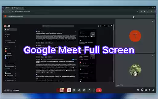 Fullscreen Google Meet  from Chrome web store to be run with OffiDocs Chromium online