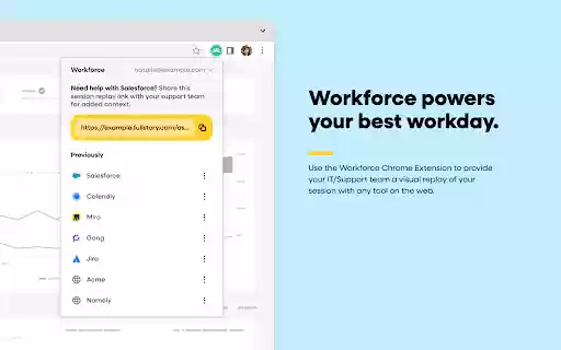 Fullstory Workforce  from Chrome web store to be run with OffiDocs Chromium online