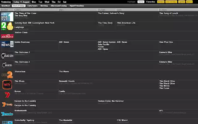 Full YourTV Guide  from Chrome web store to be run with OffiDocs Chromium online