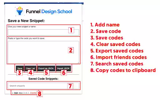 Funnel Code Manager  from Chrome web store to be run with OffiDocs Chromium online
