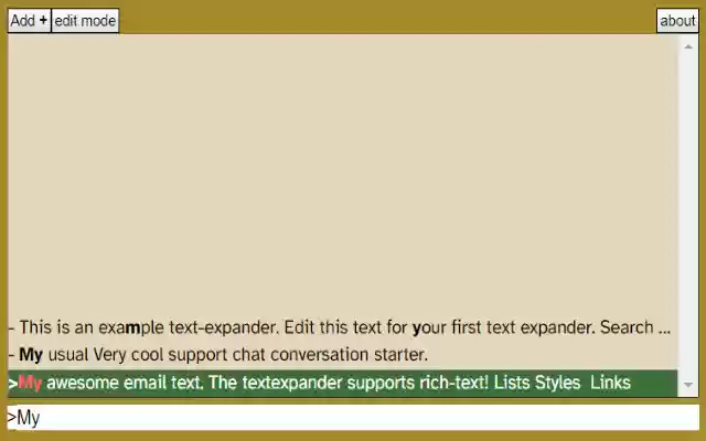 Fuzzy expanders  from Chrome web store to be run with OffiDocs Chromium online