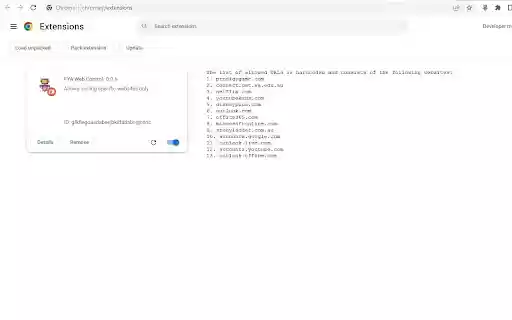 FYA Web Control mula sa Chrome web store na tatakbo sa OffiDocs Chromium online