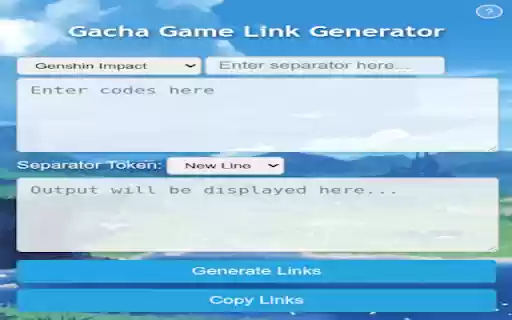 Gacha Game Redeemer Generator  from Chrome web store to be run with OffiDocs Chromium online