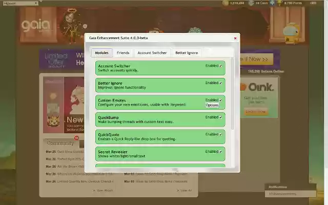Gaia Enhancement Suite from Chrome web store to be run with OffiDocs Chromium online Gaia Enhancement Suite from Chrome web store to be run with OffiDocs Chromium online