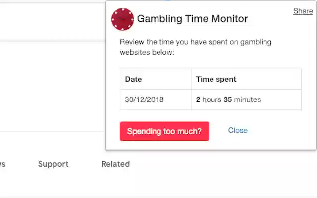Gambling Time Monitor from Chrome web store to be run with OffiDocs Chromium online Gambling Time Monitor from Chrome web store to be run with OffiDocs Chromium online
