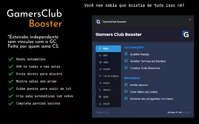 GamersClub Booster from Chrome web store to be run with OffiDocs Chromium online GamersClub Booster from Chrome web store to be run with OffiDocs Chromium online