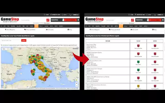 Gamestop Store Locator NoMap  from Chrome web store to be run with OffiDocs Chromium online