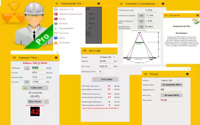 Gamma Ray Calculator Pro  from Chrome web store to be run with OffiDocs Chromium online