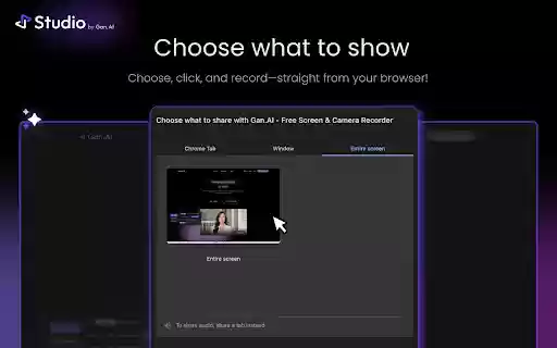 Gan.AI Free Screen  Camera Recorder  from Chrome web store to be run with OffiDocs Chromium online