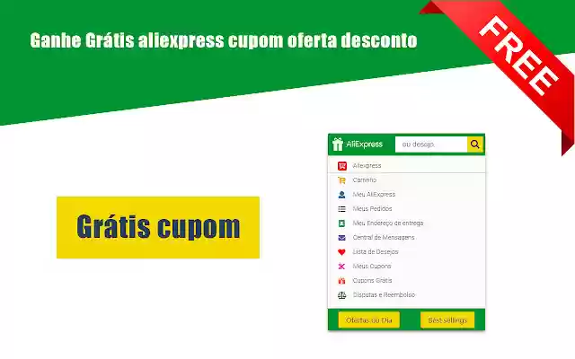 Ganhe Grátis aliexpress cupom oferta desconto  from Chrome web store to be run with OffiDocs Chromium online