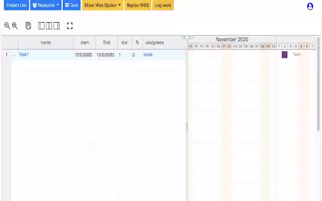 Gantt Chart Generator  from Chrome web store to be run with OffiDocs Chromium online