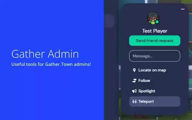 Gather Admin from Chrome web store to be run with OffiDocs Chromium online Gather Admin from Chrome web store to be run with OffiDocs Chromium online