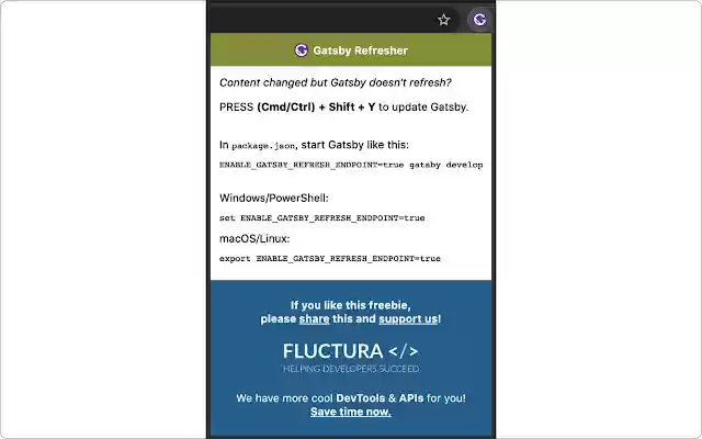 Gatsby Refresher  from Chrome web store to be run with OffiDocs Chromium online