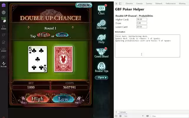GBF Poker Helper  from Chrome web store to be run with OffiDocs Chromium online