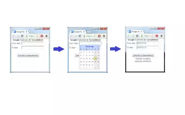 GCal  from Chrome web store to be run with OffiDocs Chromium online