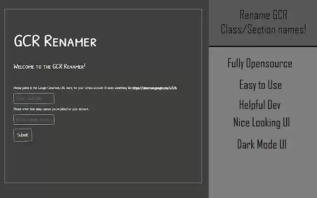 GCR Renamer from Chrome web store to be run with OffiDocs Chromium online GCR Renamer from Chrome web store to be run with OffiDocs Chromium online