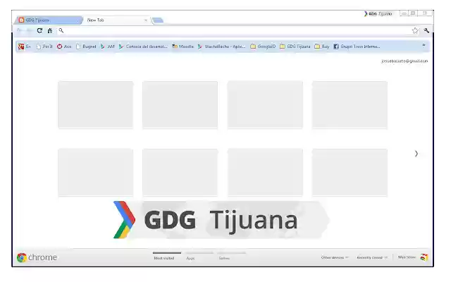 Chrome ウェブストアの GDG Tijuana を OffiDocs Chromium online で実行