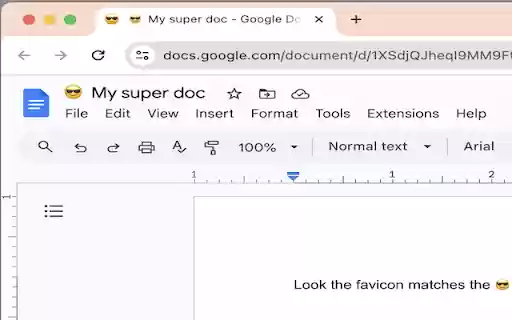 GDocs Favmoji  from Chrome web store to be run with OffiDocs Chromium online