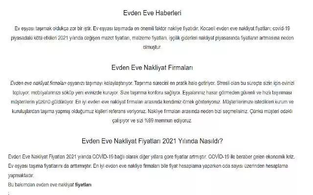 Gebze Evden Eve Nakliyat  from Chrome web store to be run with OffiDocs Chromium online