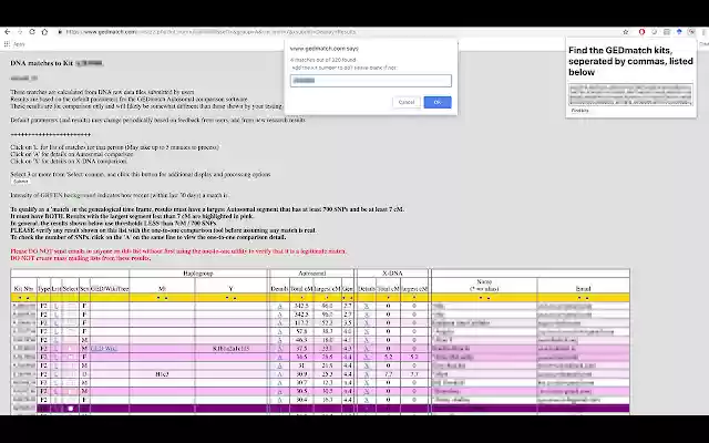 GEDmatch MultiFind Plugin from Chrome web store to be run with OffiDocs Chromium online GEDmatch MultiFind Plugin from Chrome web store to be run with OffiDocs Chromium online