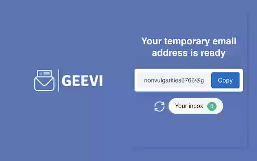 Geevi – Temp Email  from Chrome web store to be run with OffiDocs Chromium online