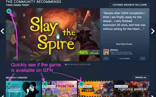 GeForce Now Checker for Steam  from Chrome web store to be run with OffiDocs Chromium online