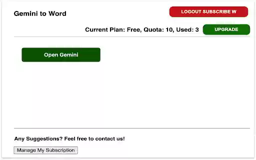 Gemini to Word  from Chrome web store to be run with OffiDocs Chromium online