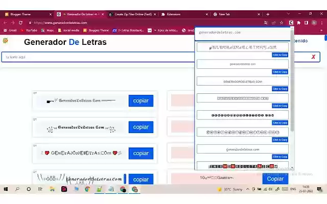 Generador de Letras  from Chrome web store to be run with OffiDocs Chromium online